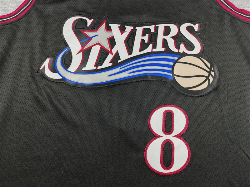 Men's Philadelphia 76ers Paul George #8 Black Swingman Jersey - Classic Edition