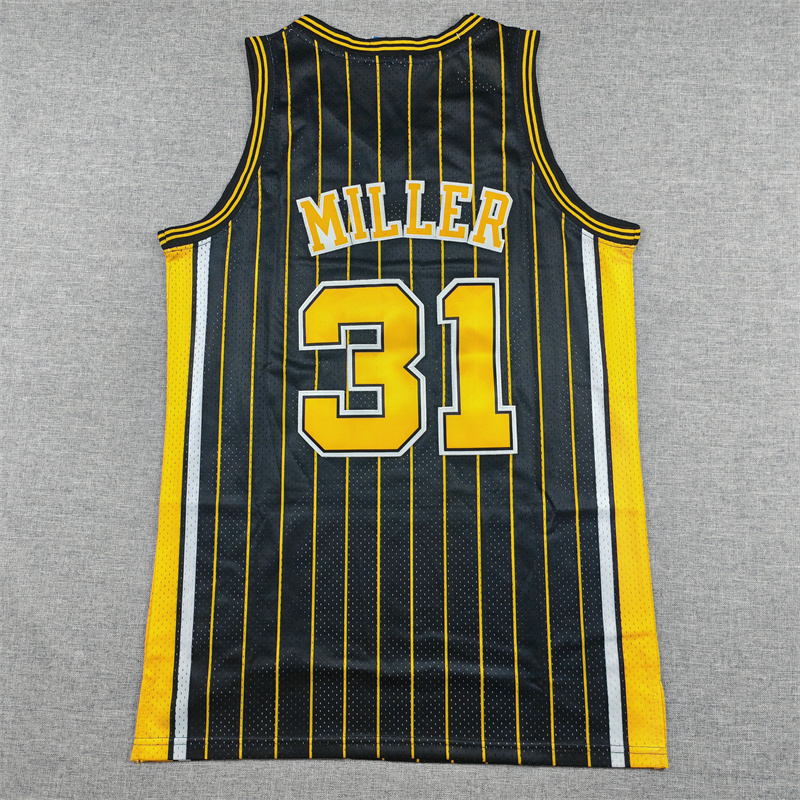 Men's Indiana Pacers Reggie Miller #31 Black Swingman Player Jersey