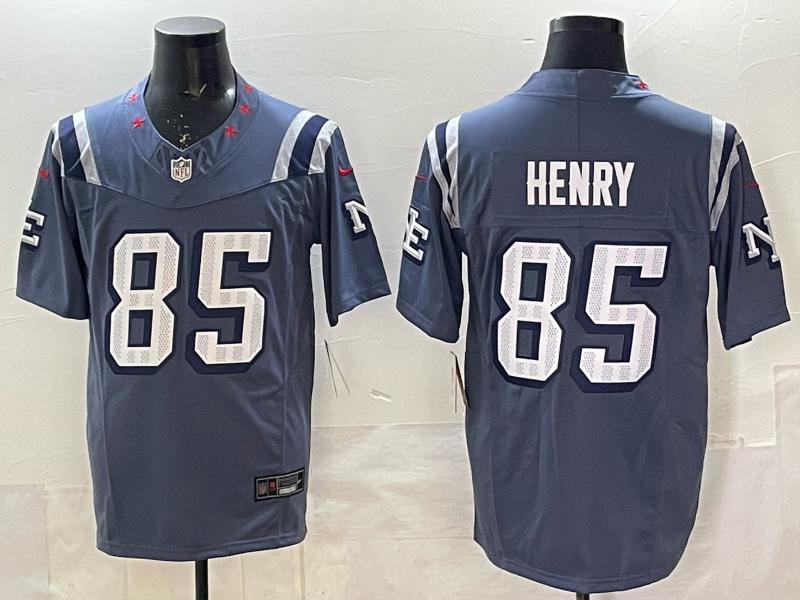 Men's New England Patriots Hunter Henry #85 Storm Blue 2025 Rivalries Collection Limited Jersey