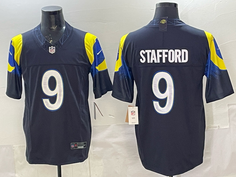 Men's Los Angeles Rams Matthew Stafford #9 Midnight Blue 2025 Rivalries Collection Game Jersey