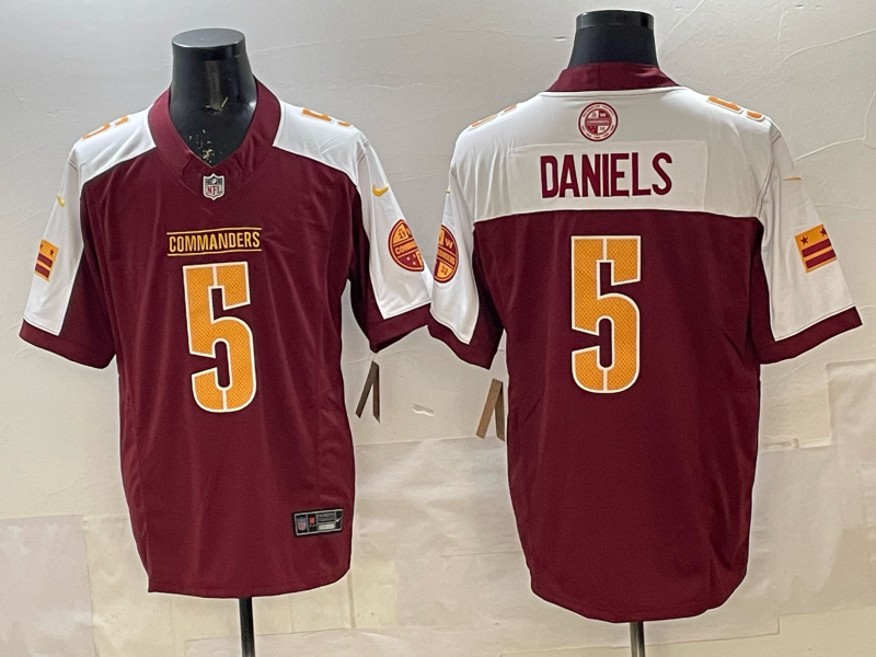Men's Washington Commanders Jayden Daniels #5 Burgundy Player Game Jersey