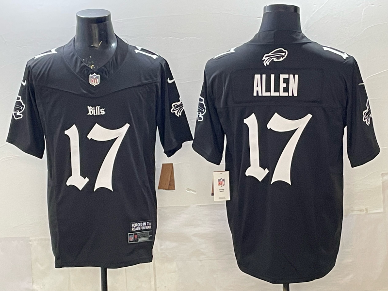 Men's Buffalo Bills Josh Allen #17 Black Retired Player Jersey
