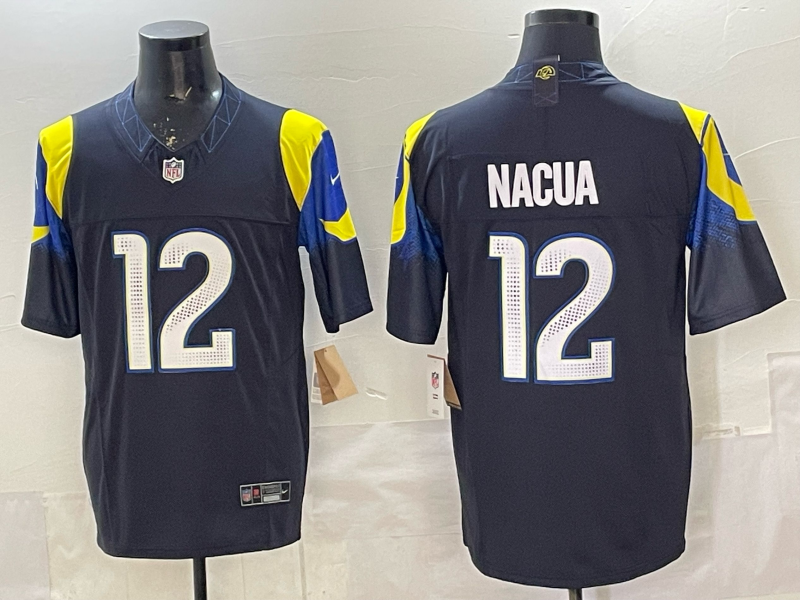 Men's Los Angeles Rams Puka Nacua #12 Midnight Blue 2025 Rivalries Collection Game Jersey