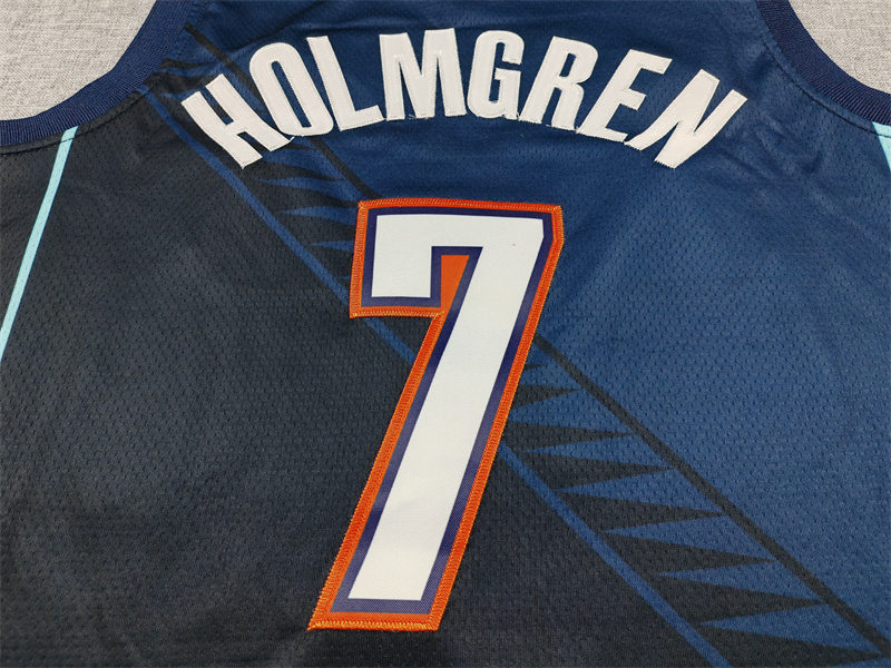 Men's Oklahoma City Thunder Chet Holmgren #7 Navy 2025/26 Swingman Jersey - City Edition
