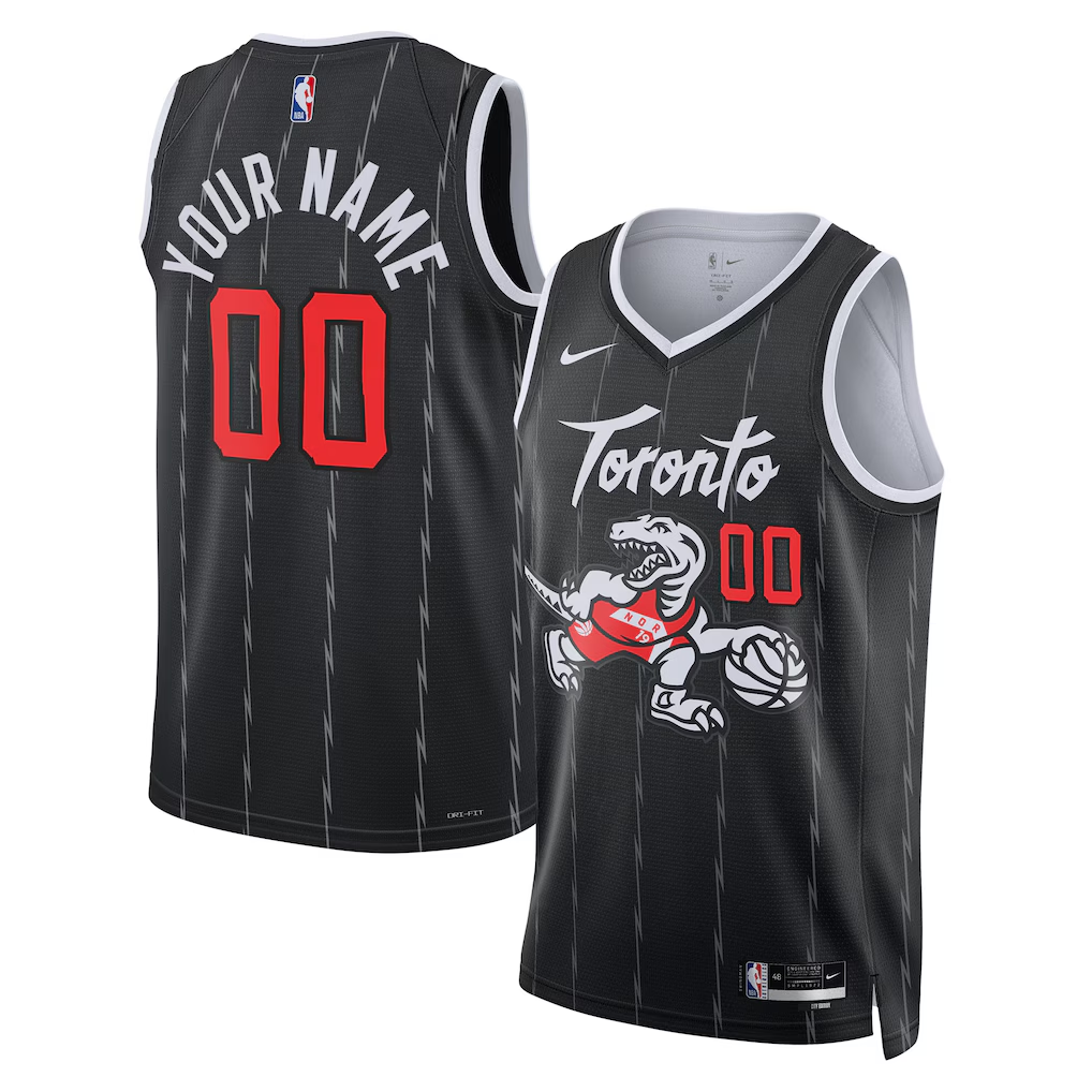 Men's Toronto Raptors Black 2025/26 City Edition Swingman Custom Jersey