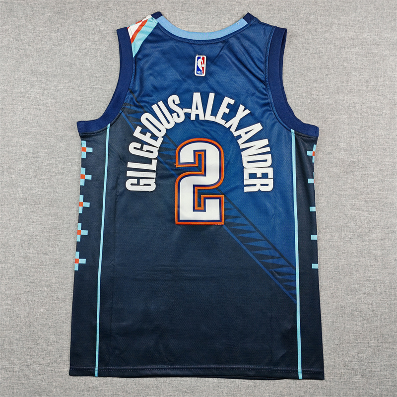 Men's Oklahoma City Thunder Shai Gilgeous-Alexander #2 Navy 2025/26 Swingman Jersey - City Edition