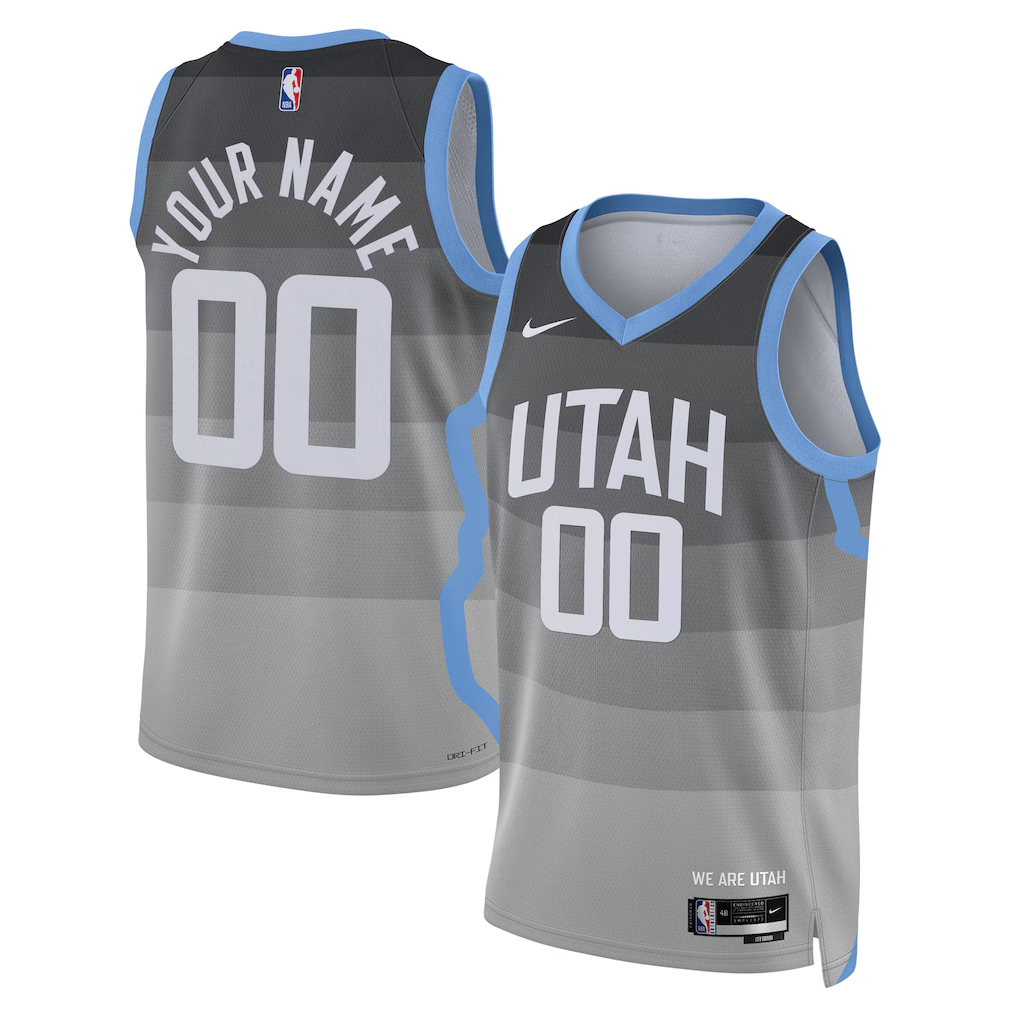 Men's Utah Jazz Gray 2025/26 City Edition Swingman Custom Jersey