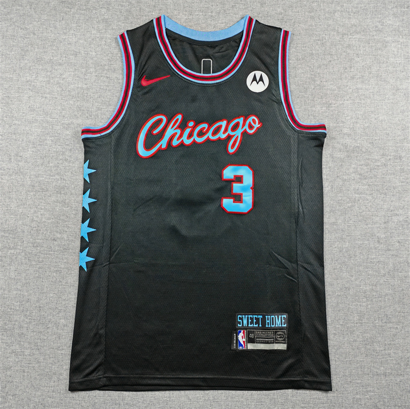 Men's Chicago Bulls Josh Giddey #3 Black 2025/26 Swingman Jersey - City Edition