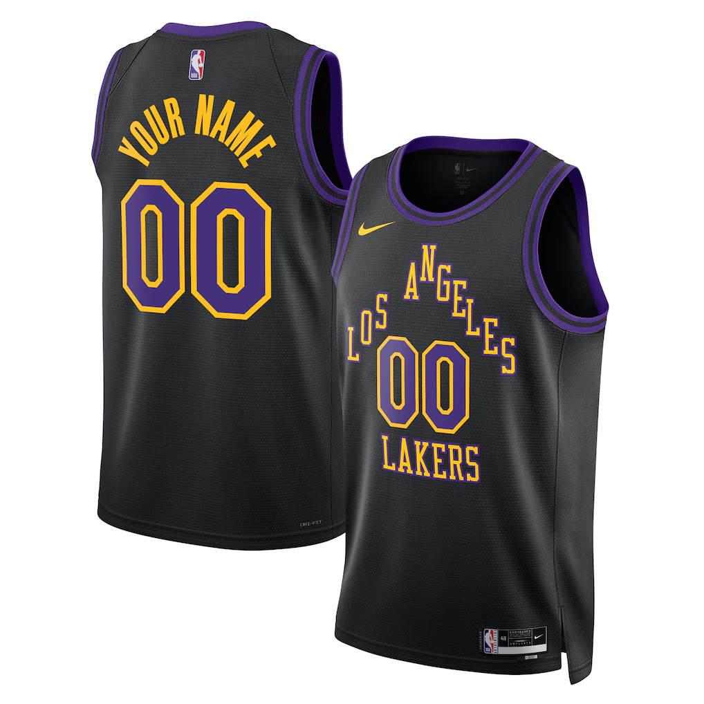 Men's Los Angeles Lakers Black 2025/26 City Edition Swingman Custom Jersey