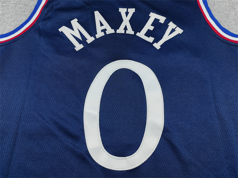 Men's Philadelphia 76ers Tyrese Maxey #0 Navy 2025/26 Swingman Jersey - City Edition