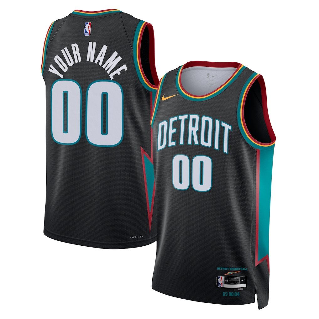 Men's Detroit Pistons Charcoal 2025/26 City Edition Swingman Custom Jersey