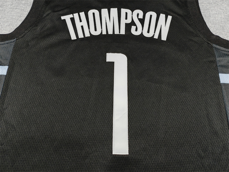 Men's Houston Rockets Amen Thompson #1 Black Swingman Jersey - Statement Edition
