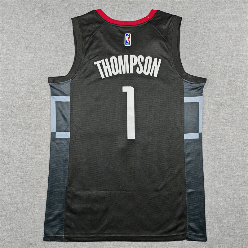 Men's Houston Rockets Amen Thompson #1 Black Swingman Jersey - Statement Edition