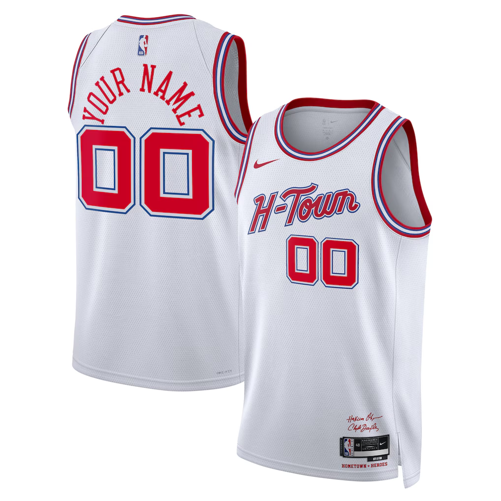 Men's Houston Rockets White 2025/26 City Edition Swingman Custom Jersey
