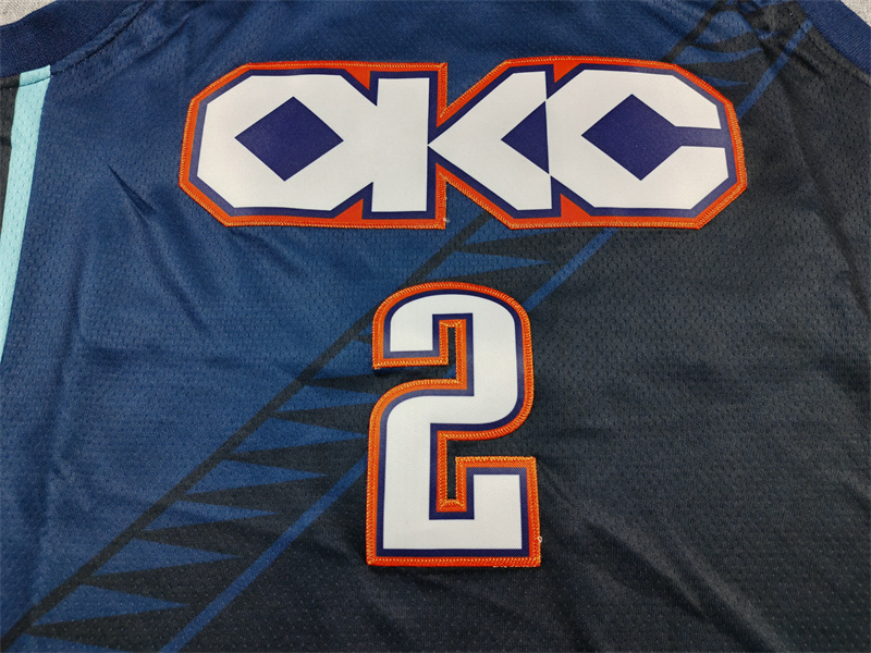 Men's Oklahoma City Thunder Shai Gilgeous-Alexander #2 Navy 2025/26 Swingman Jersey - City Edition