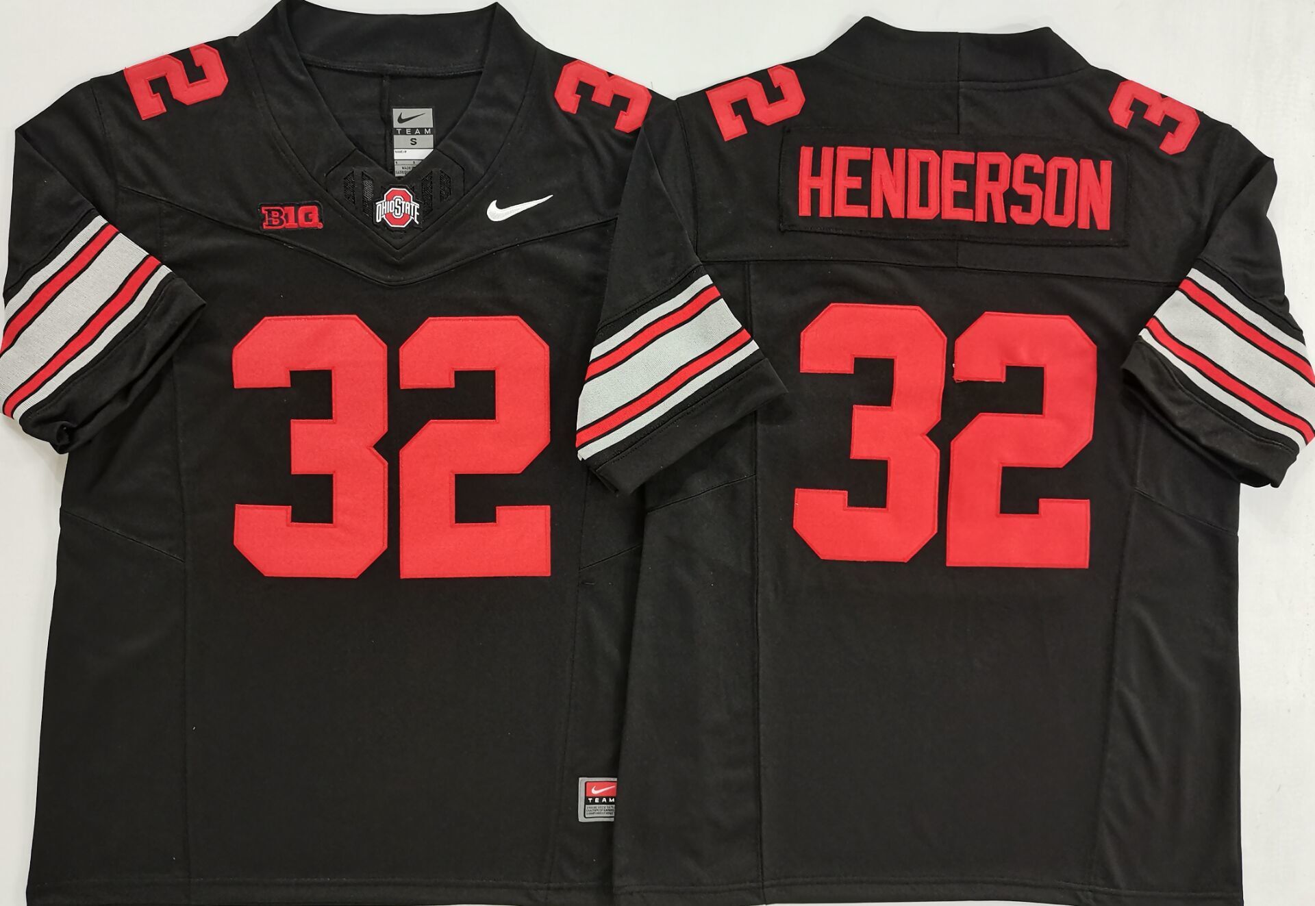 Men's Ohio State Buckeyes Treveyon Henderson #32 Black Game Jersey