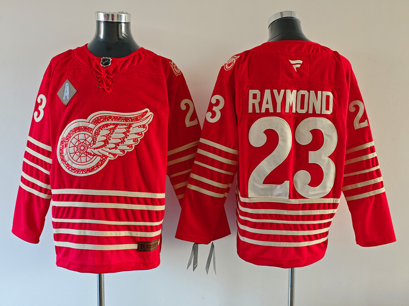 Men's Detroit Red Wings Lucas Raymond #23 Fanatics Red Player Game Jersey