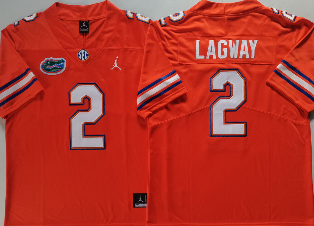 Men's Florida Gators DJ Lagway #2 Orange Player Jersey