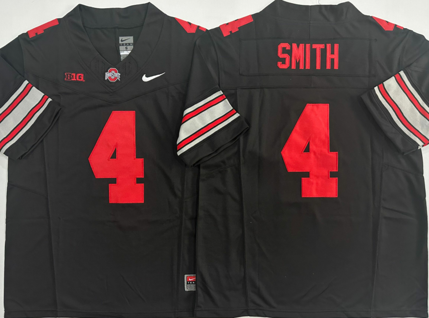 Men's Ohio State Buckeyes Jeremiah Smith #4 Black Player Jersey