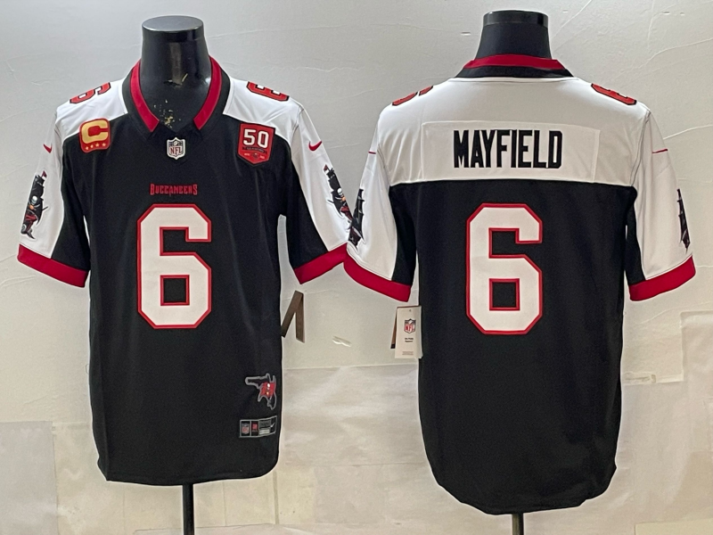 Men's Tampa Bay Buccaneers Baker Mayfield #6 Black Game Player Jersey