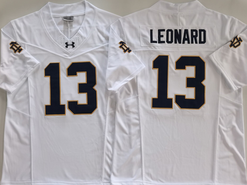 Men's Norte Dame Fighting Irish Riley Leonard #13 White Player Jersey