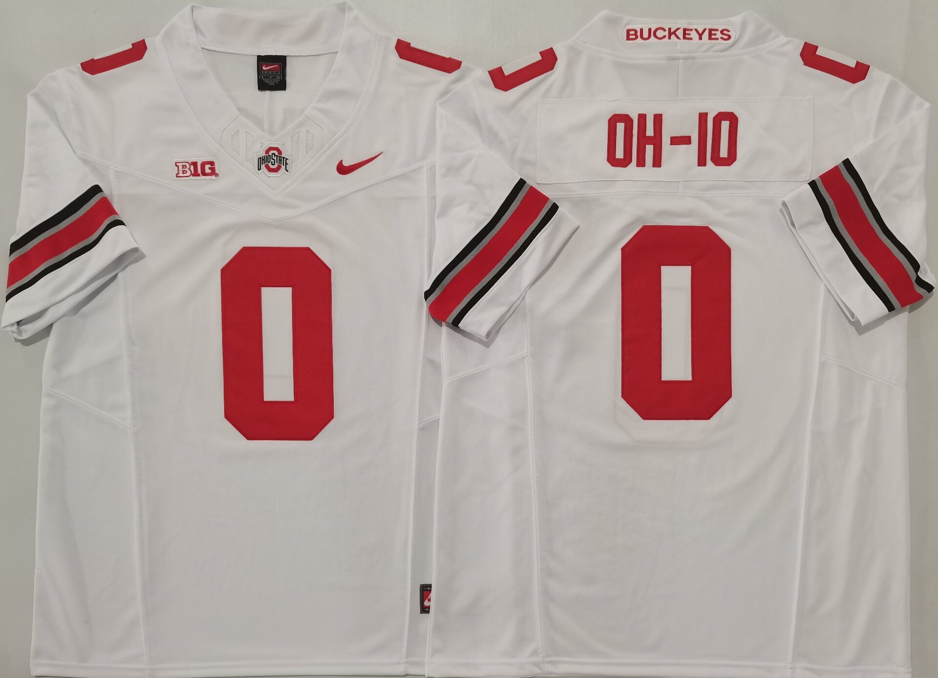 Men's Ohio State Buckeyes OH-10 #0 White Player Game Jersey