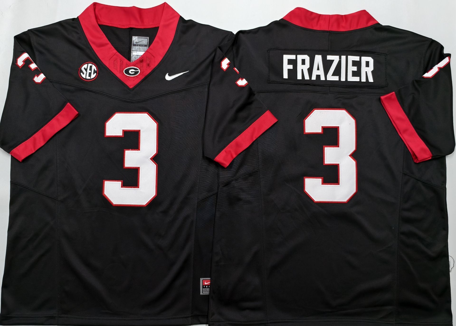 Men's Georgia Bulldogs Nate Frazier #3 Black Player Game Jersey