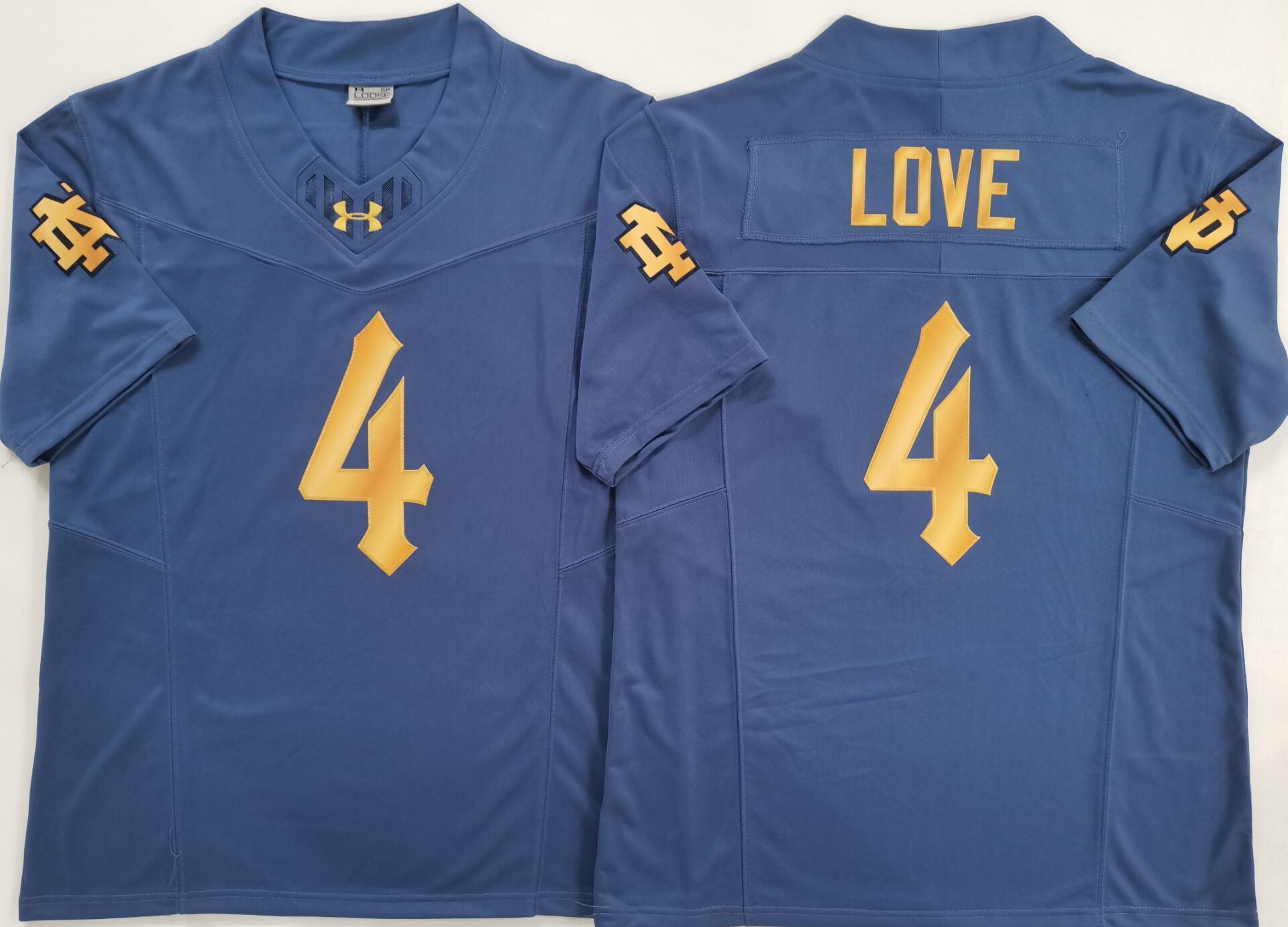 Men's Norte Dame Fighting Irish Jeremiyah Love #4 Navy Player Game Jersey