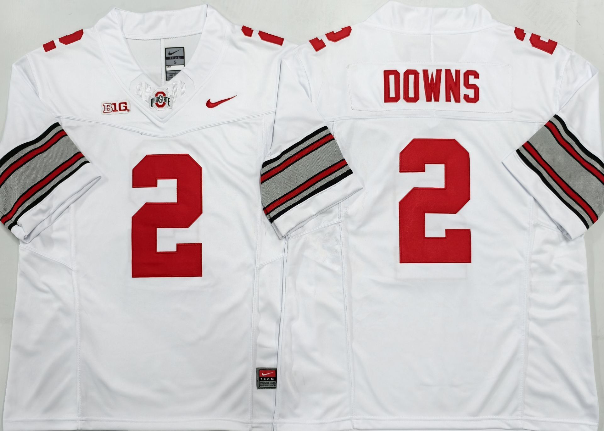 Men's Ohio State Buckeyes Caleb Downs #2 White Player Jersey