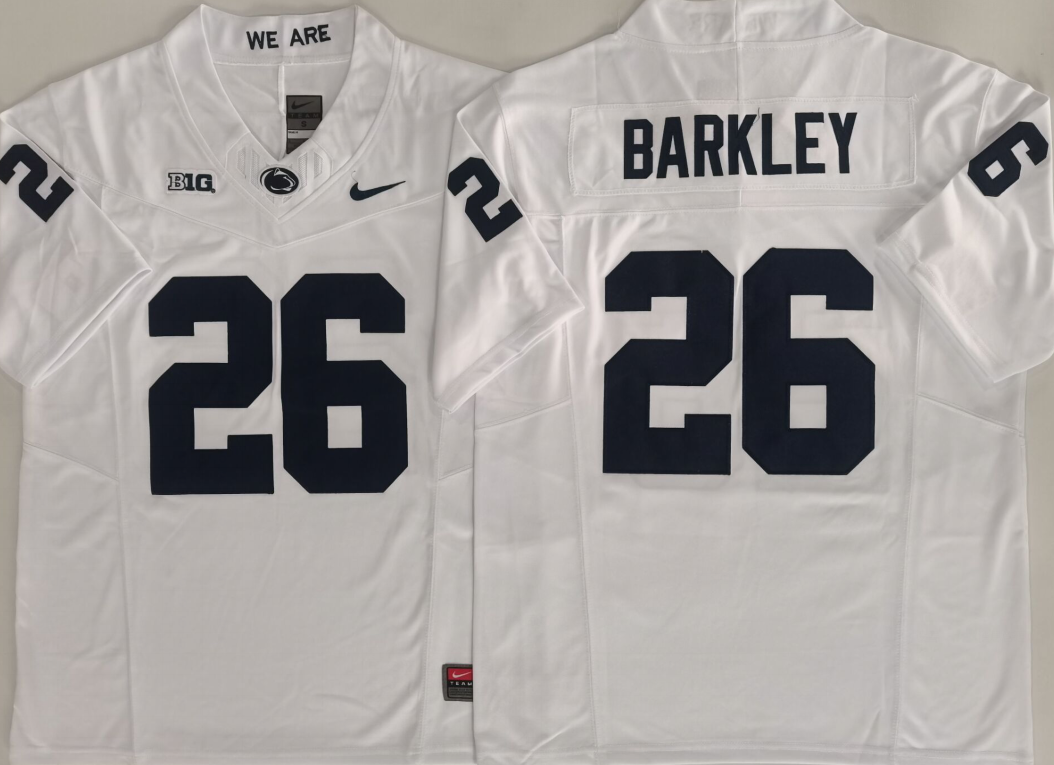 Men's Penn State Nittany Lions Saquon Barkley #26 White Player Jersey