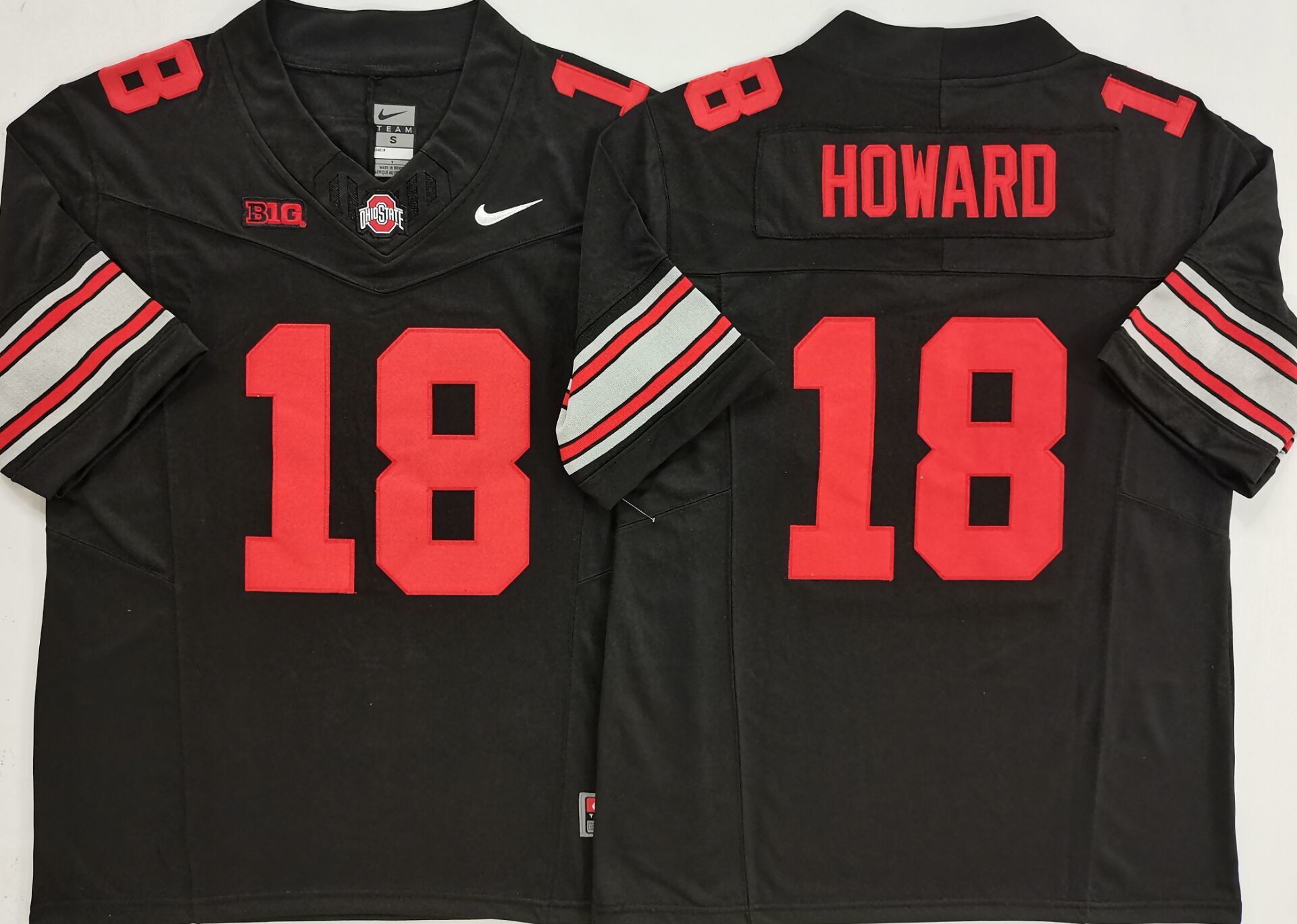 Men's Ohio State Buckeyes Will Howard #18 Black Player Game Jersey