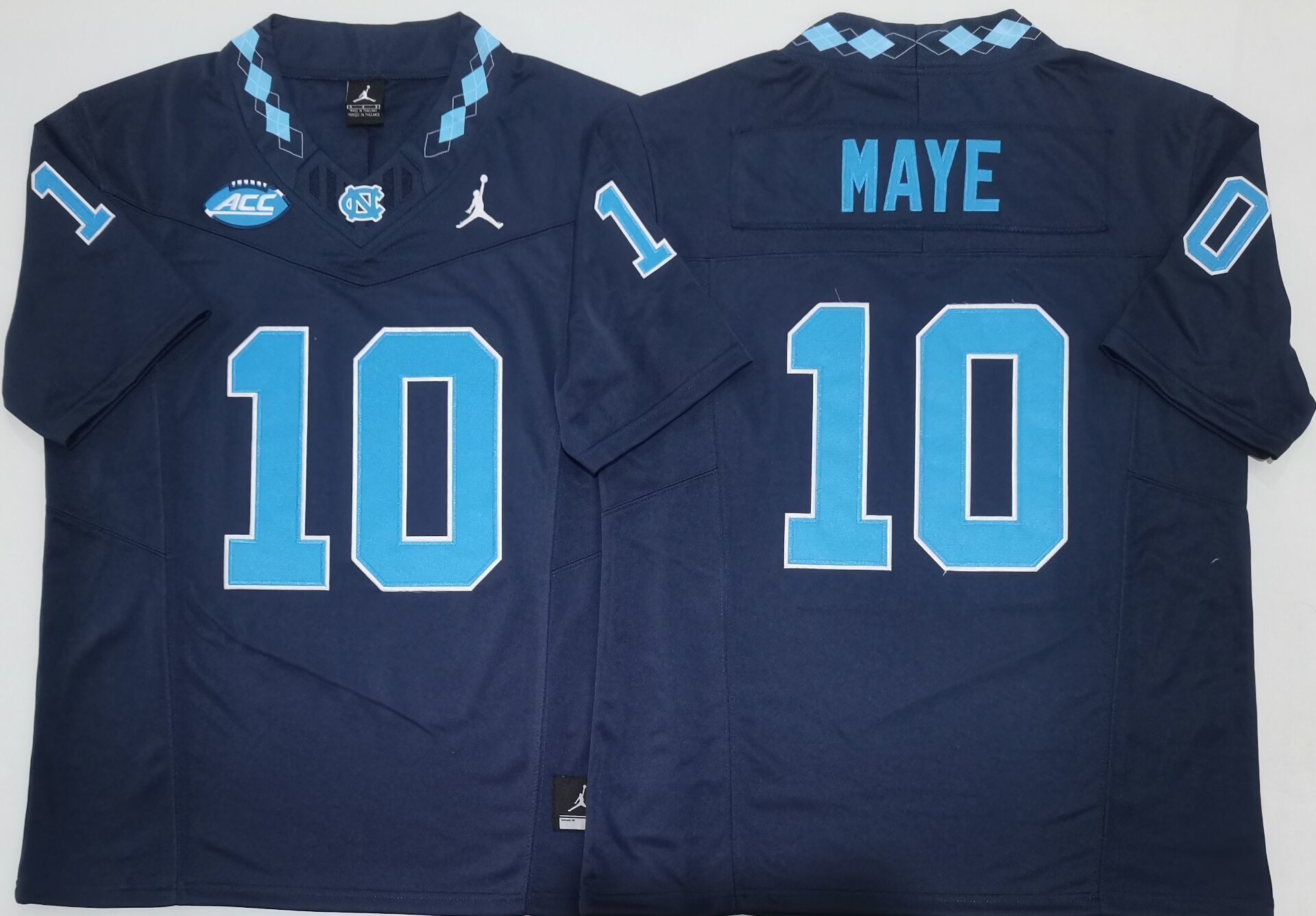 Men's North Carolina Tarheels Drake Maye #10 Navy Player Jersey