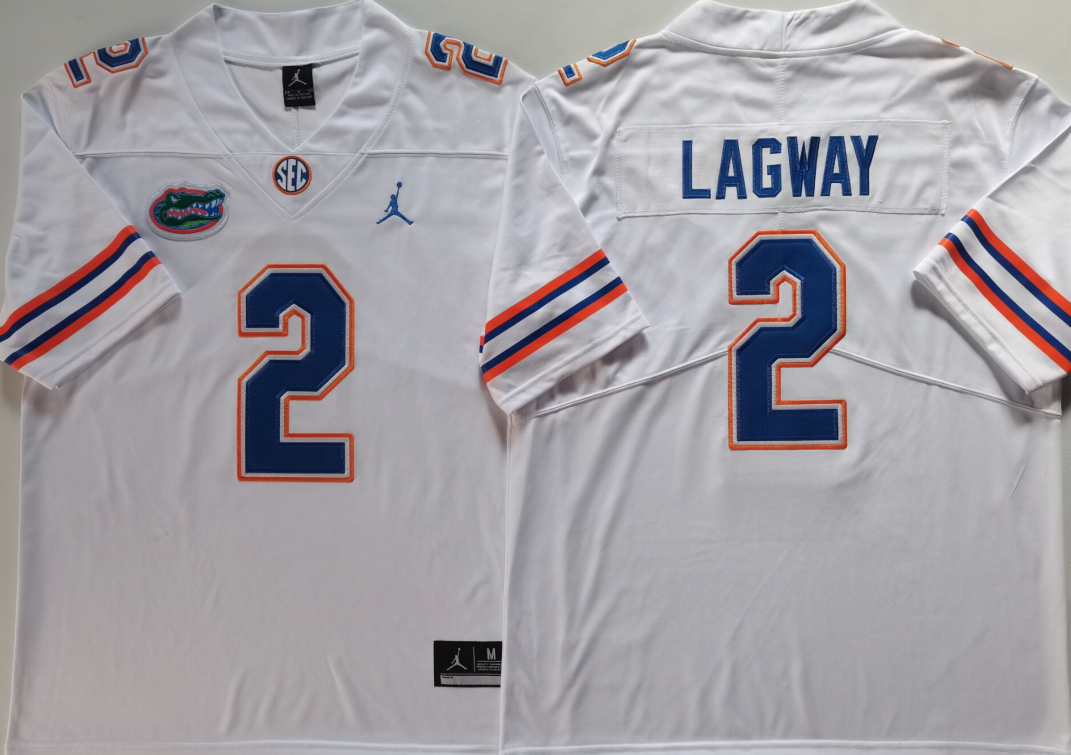 Men's Florida Gators DJ Lagway #2 White Player Jersey