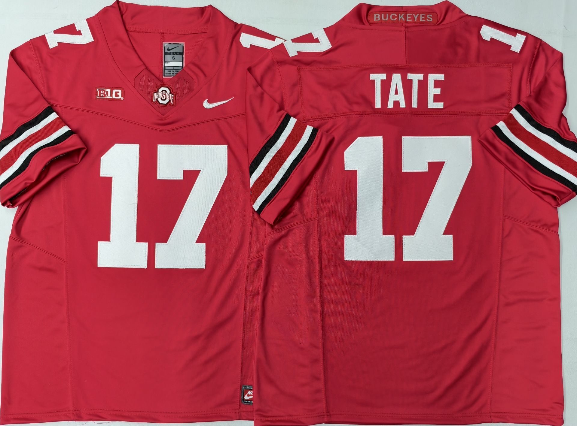 Men's Ohio State Buckeyes Carnell Tate #17 Red Player Game Jersey