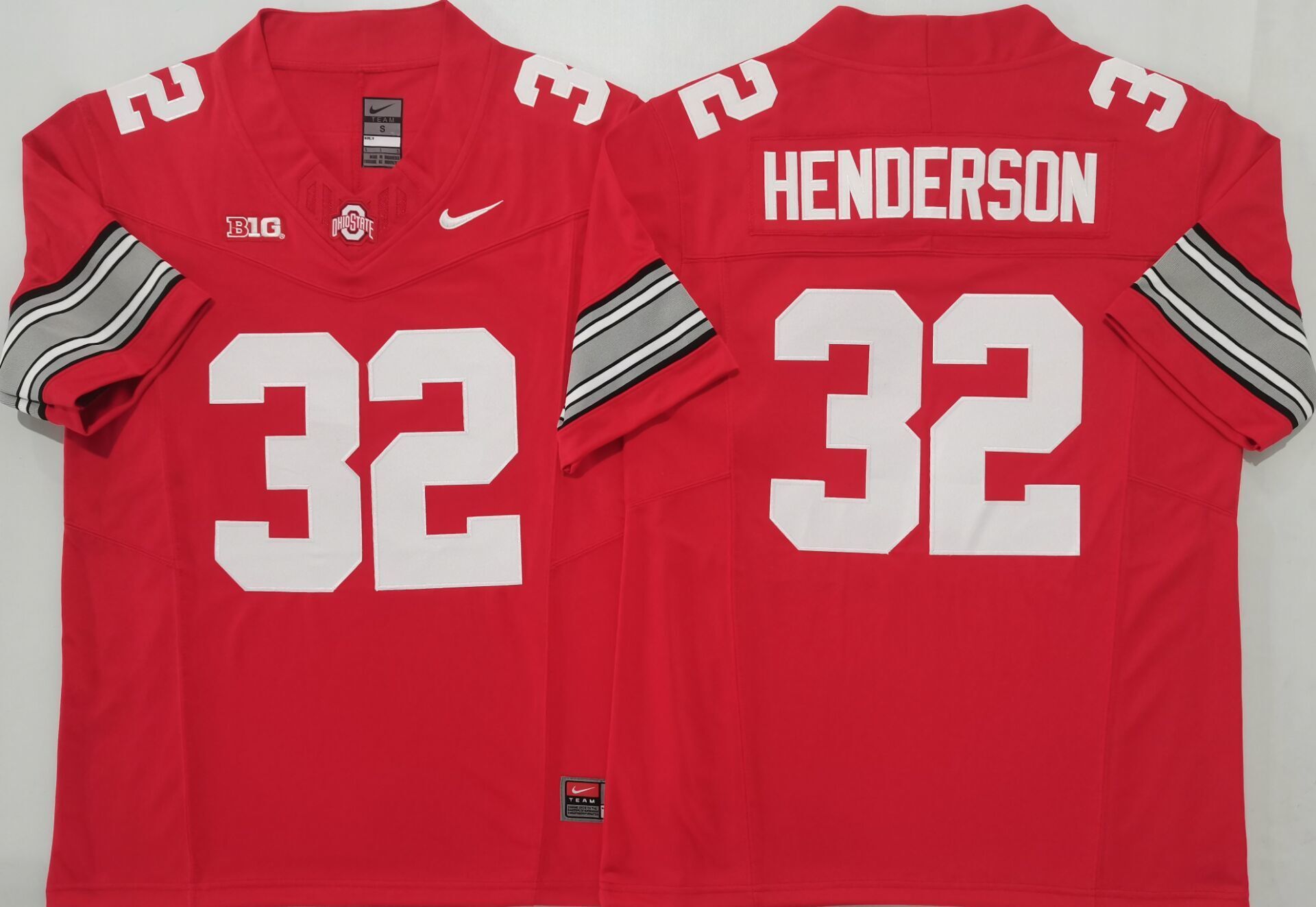 Men's Ohio State Buckeyes Treveyon Henderson #32 Red Game Jersey