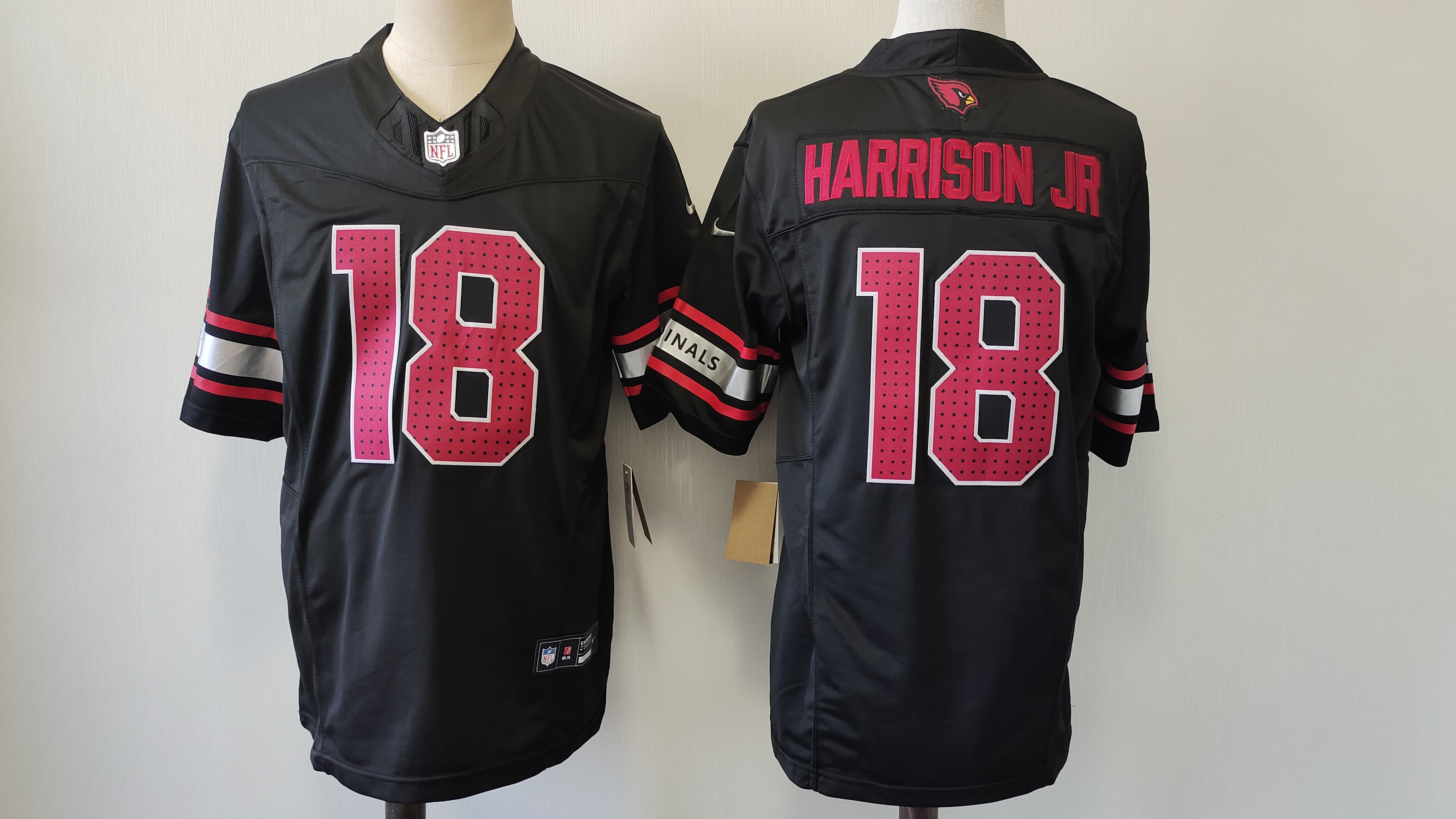 Men's Arizona Cardinals Marvin Harrison Jr. #18 Black Alternate Game Jersey