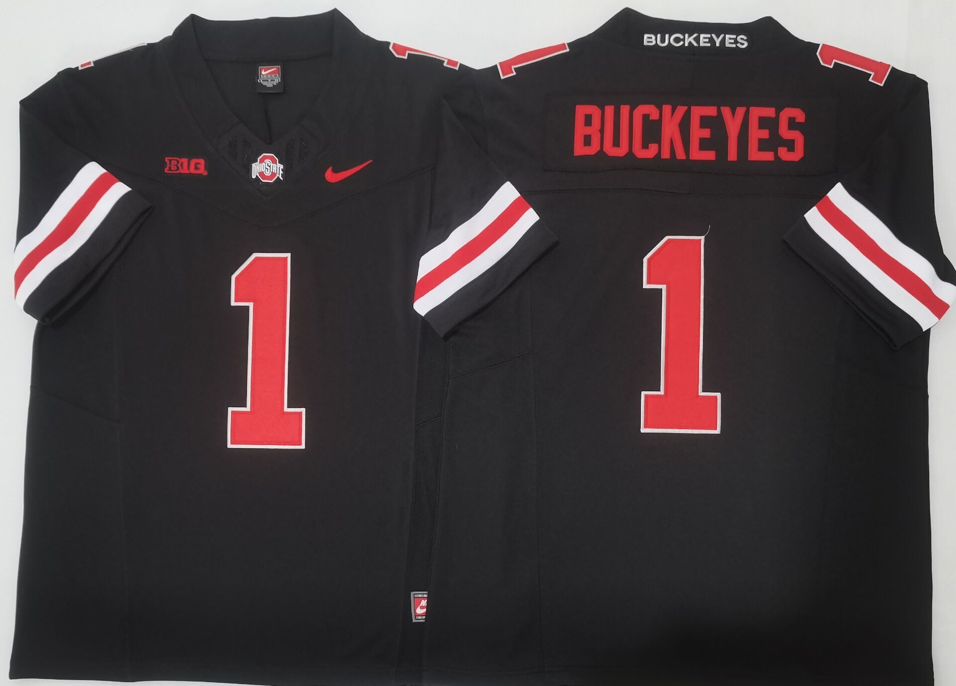 Men's Ohio State Buckeyes #1 Black Player Game Jersey