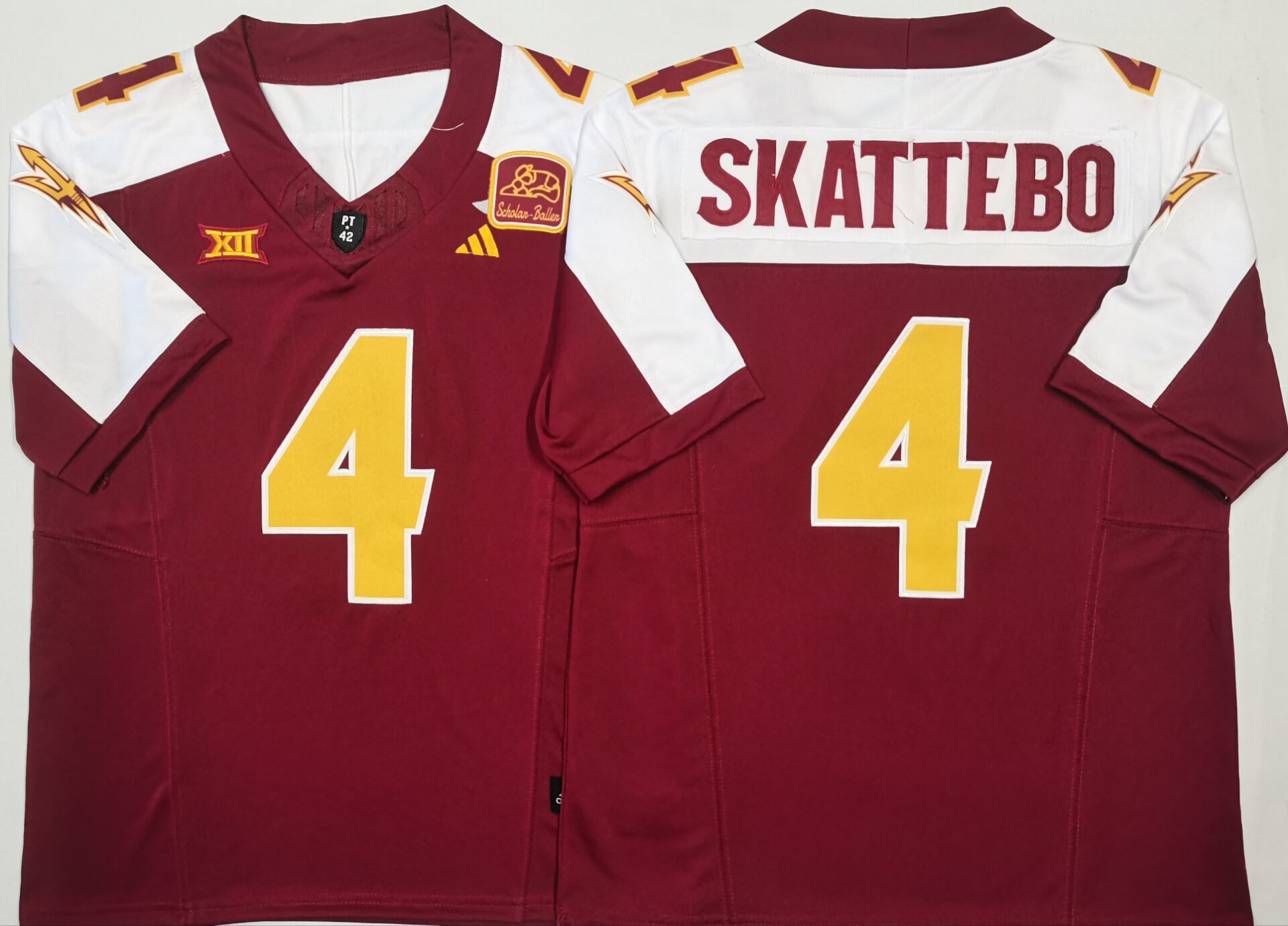Men's Arizona State Sun Devils Cameron Skattebo #4 Red Game Jersey
