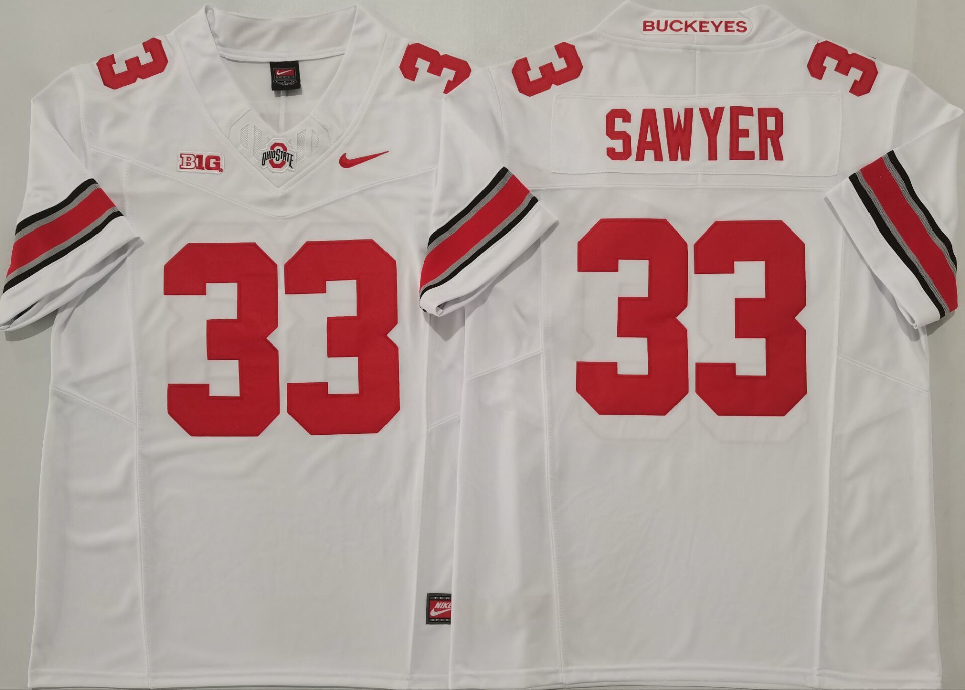 Men's Ohio State Buckeyes Jack Sawyer #33 White Player Game Jersey