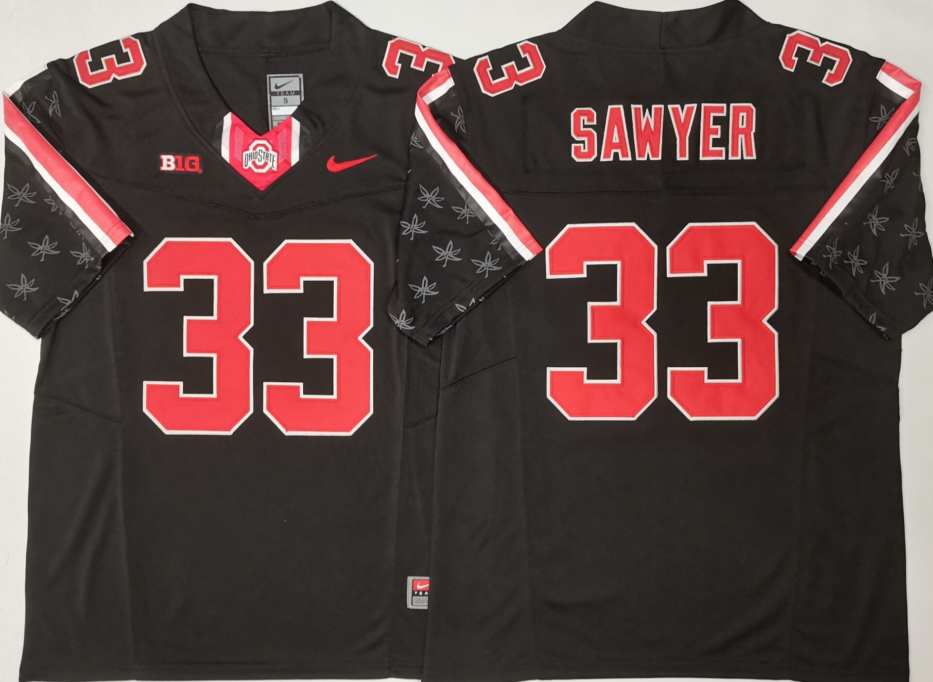 Men's Ohio State Buckeyes Jack Sawyer #33 Black Player Jersey