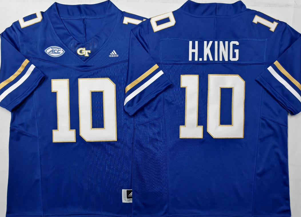 Men's Georgia Tech Football Haynes King #10 Blue Player Jersey