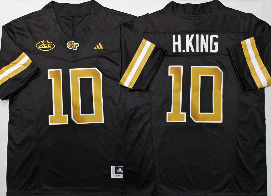 Men's Georgia Tech Football Haynes King #10 Black Player Jersey