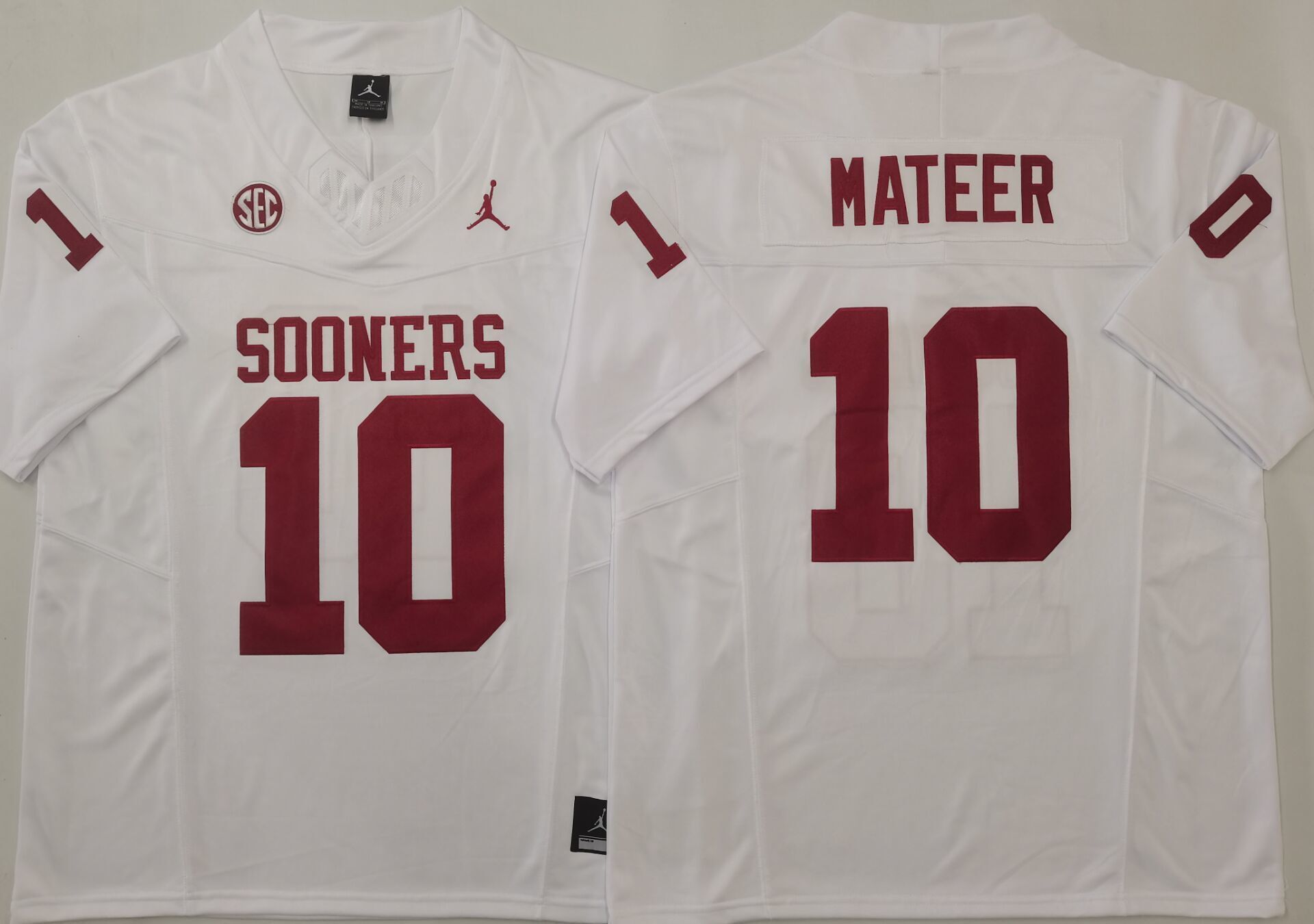 Men's Oklahoma Sooners John Mateer #10 White Player Jersey
