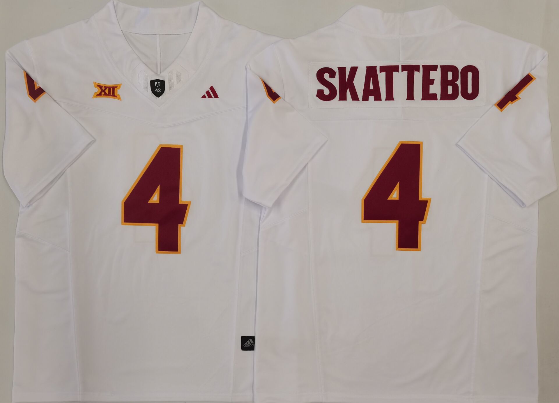 Men's Arizona State Sun Devils Cameron Skattebo #4 White Player Game Jersey
