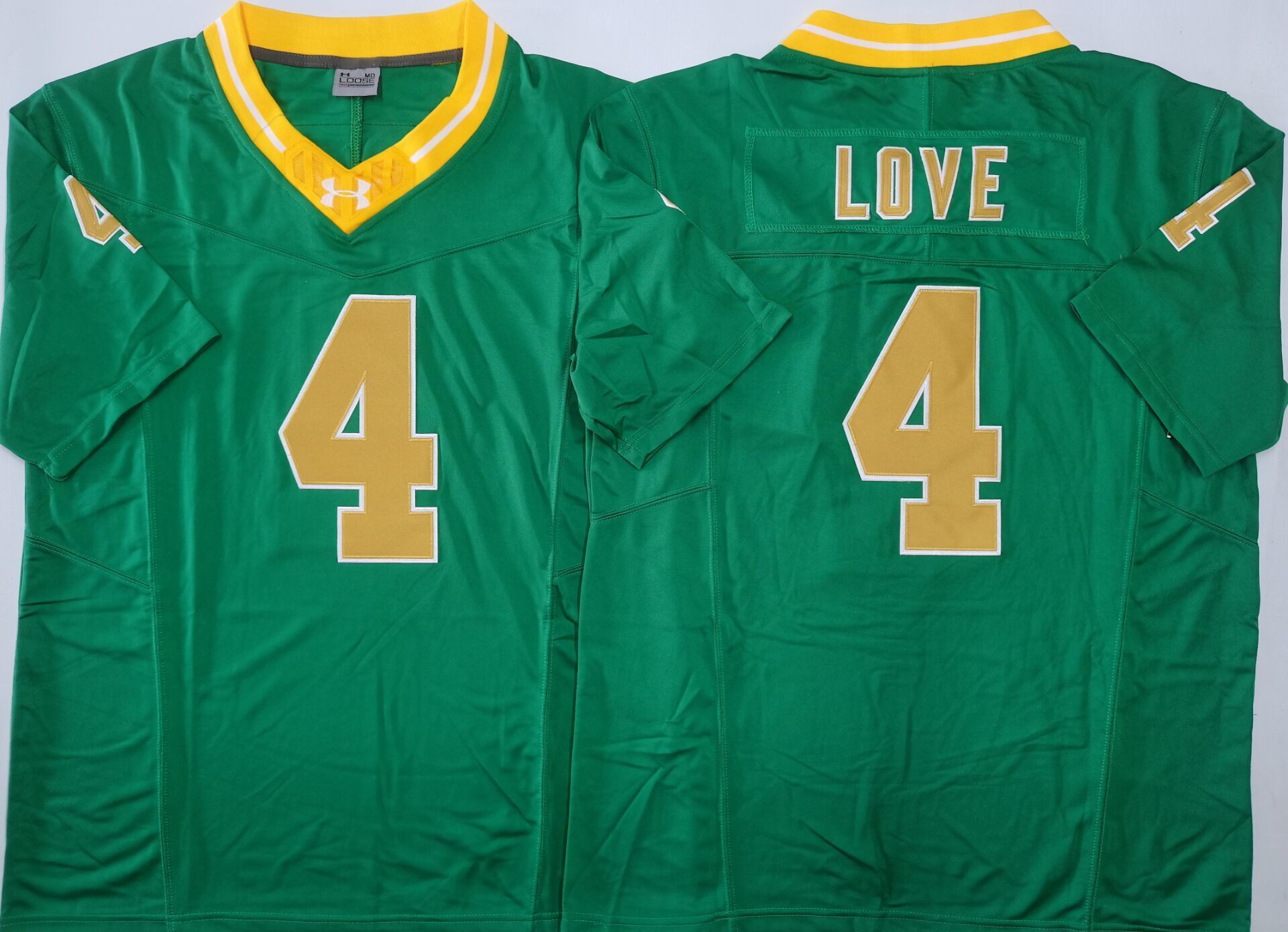Men's Norte Dame Fighting Irish Jeremiyah Love #4 Green Player Game Jersey