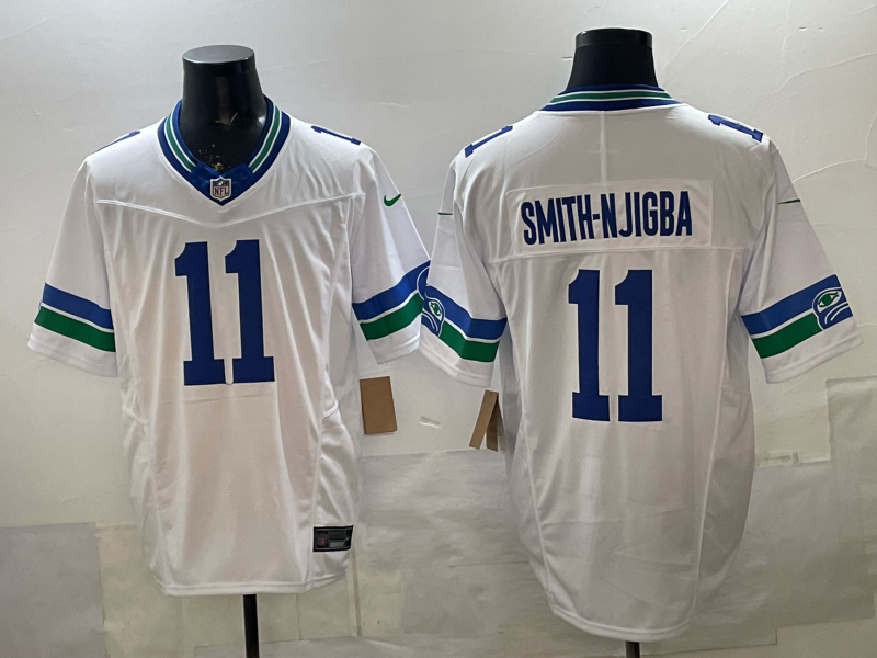 Men's Seattle Seahawks Jaxon Smith-Njigba #11 White Player Game Jersey