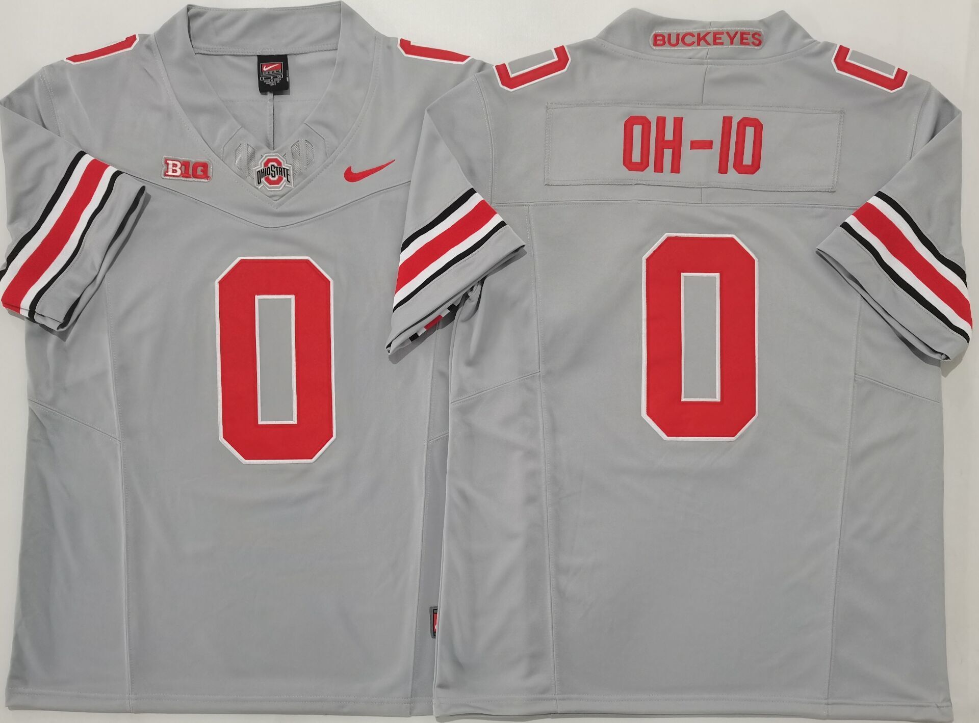 Men's Ohio State Buckeyes OH-10 #0 Gray Player Game Jersey