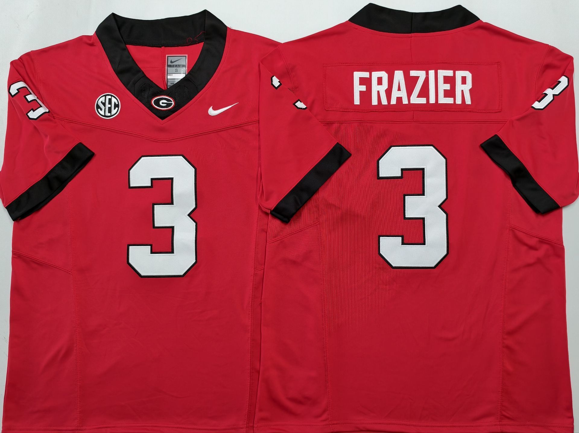 Men's Georgia Bulldogs Nate Frazier #3 Red Player Game Jersey