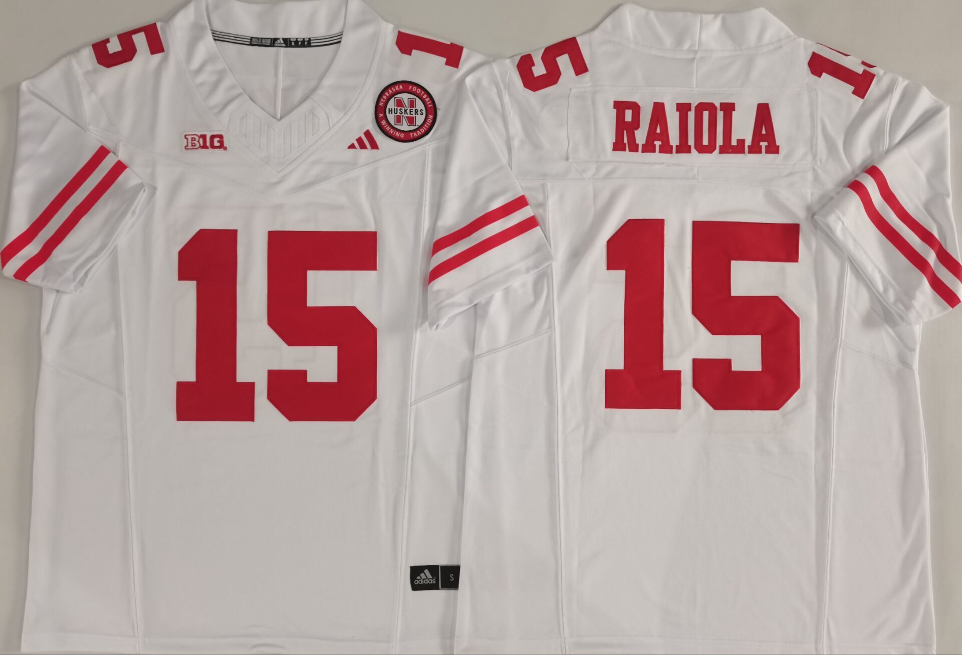 Men's Nebraska Huskers Dylan Raiola #15 White Player Jersey