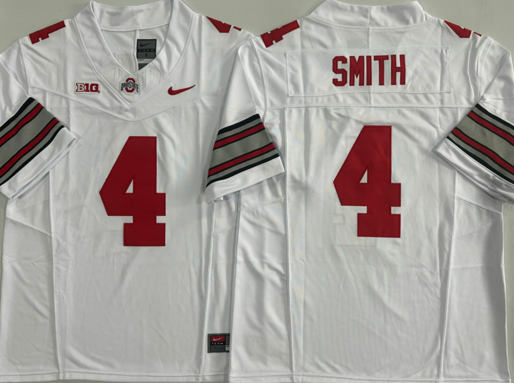 Men's Ohio State Buckeyes Jeremiah Smith #4 White Player Jersey